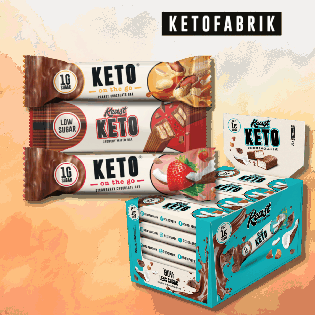 Ketofabrik dołącza do oferty Trendytaste. Jesteśmy dystrybutorem produktów Ketofabrik wspierających dietę Keto. Batony te zawierają bardzo niską zawartość cukru.