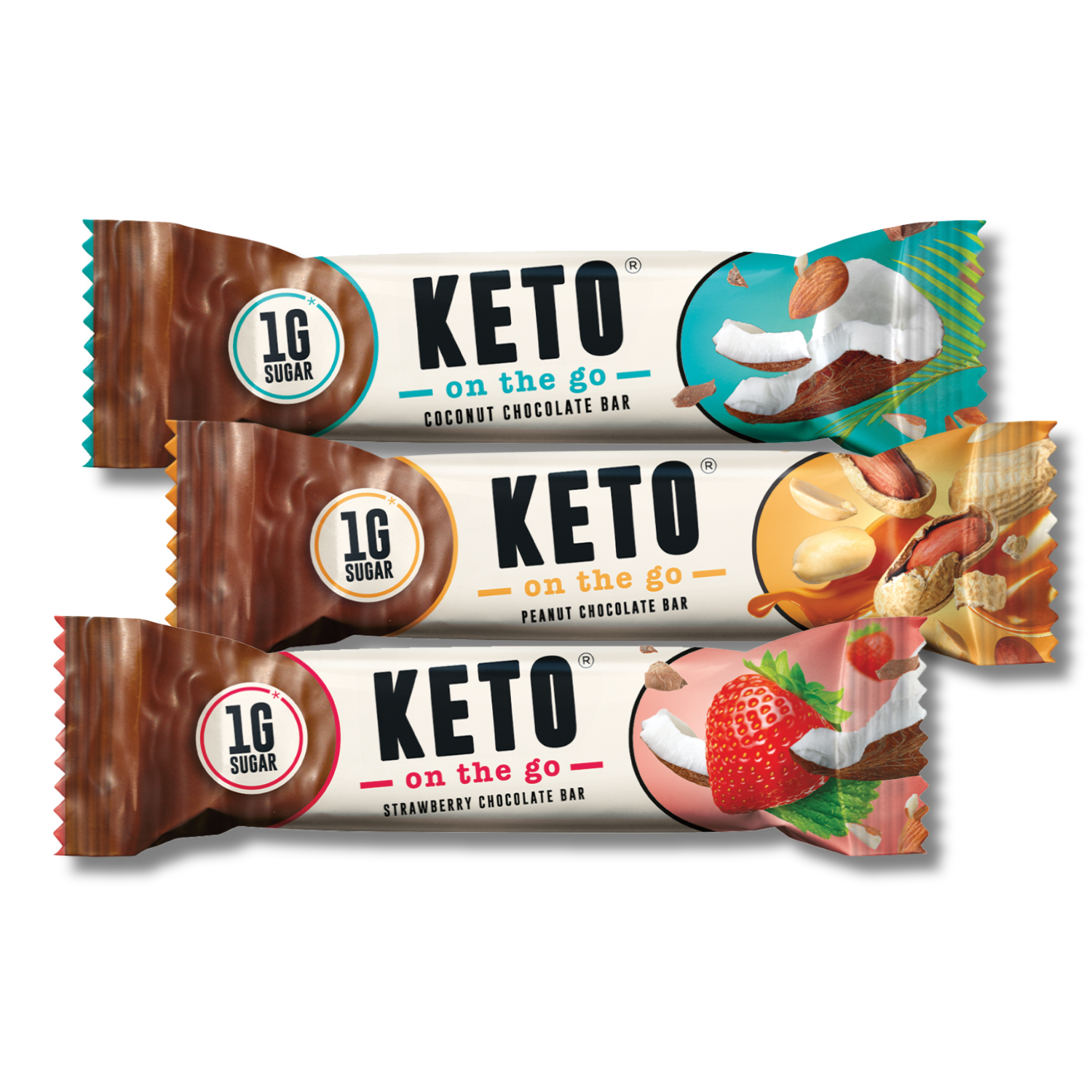 Ketofabrik o smaku truskawkowym, orzechowym oraz kokosowym. Batony Keto firmy Ketofabrik zawierają bardzo niską zawartość cukru. Wspierają kategorię Low Sugar.