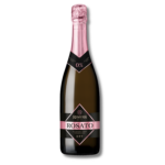 Butelka firmy Rimuss z winem musujących bez alkoholu Rosato Dry. Produkt szwajcarskiej firmy wspierający kategorię NoLo.